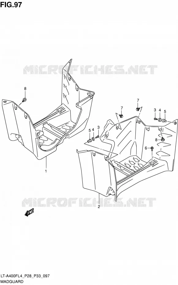 SPATBORD (LT-A400FZL4 P28) Suzuki QUAD 400 KINGQUAD 2014  LT-A400F L4/LT-A400FZ L4 (P03,P28,P33)