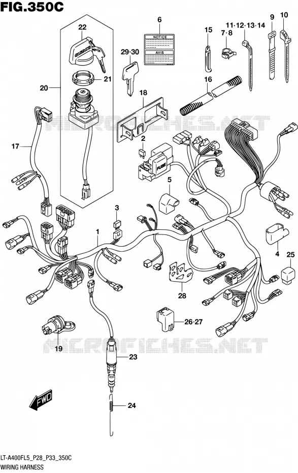 BEDRADING (LT-A400FZL5 P28) Suzuki QUAD 400 KINGQUAD 2015  LT-A400F L5/LT-A400FZ L5 (P03,P28,P33)