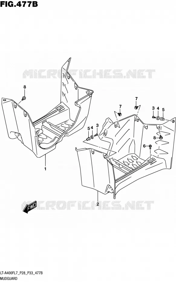 SPATBORD (LT-A400FL7 P33) Suzuki QUAD 400 KINGQUAD 2017  LT-A400F L7 (P03,P28,P33)