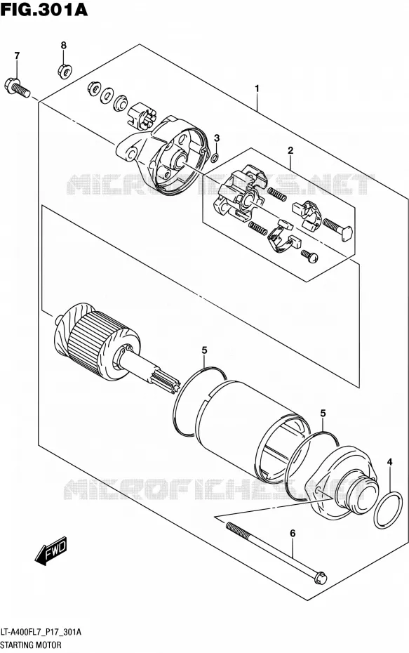 STARTMOTOR Suzuki QUAD 400 KINGQUAD 2017  LT-A400F L7 (P17)
