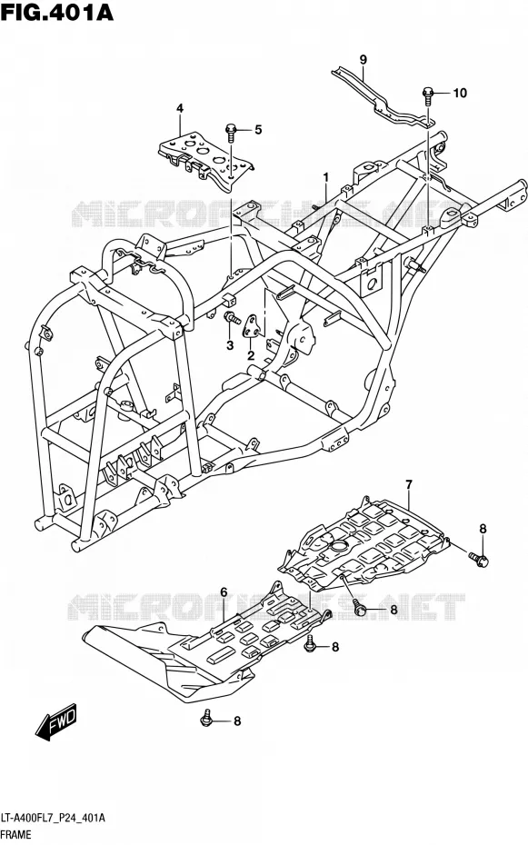 FRAME Suzuki QUAD 400 KINGQUAD 2017  LT-A400F L7 (P24)
