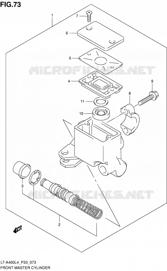 FRONT HOOFDREMCILINDER Suzuki QUAD 400 KINGQUAD 2014  LT-A400 L4 (P03,P28,P33)