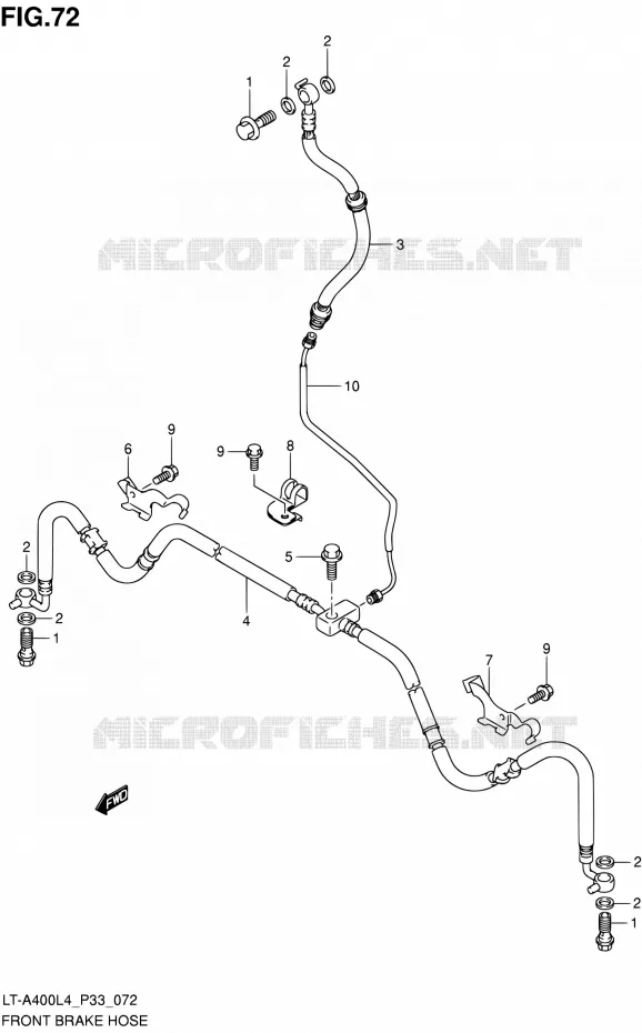 FRONT REMSLANG Suzuki QUAD 400 KINGQUAD 2014  LT-A400 L4 (P03,P28,P33)