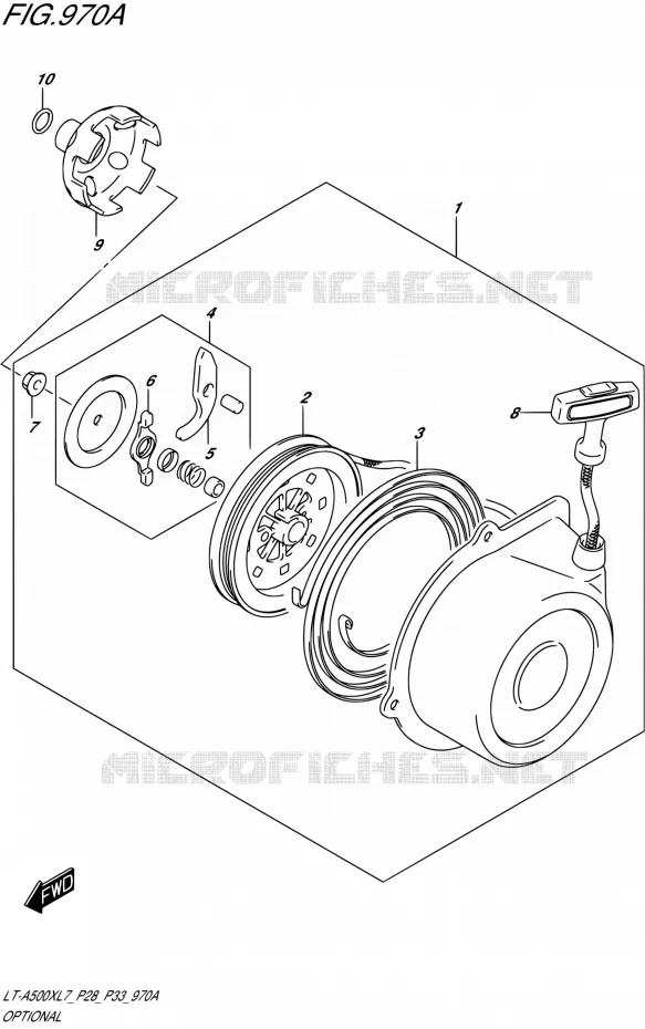 OPTIES (RECOIL STARTER) Suzuki QUAD 500 KINGQUAD 2017  LT-A500X L7 (P28,P33)