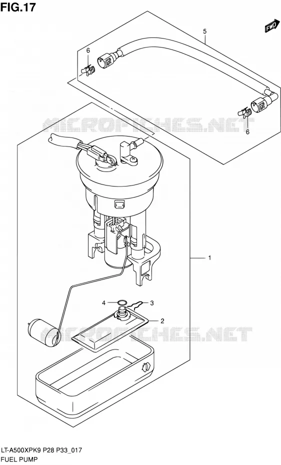 BENZINE POMP Suzuki QUAD 500 KINGQUAD 2010  LT-A500XP L0/LT-A500XPZ L0 (P28,P33)
