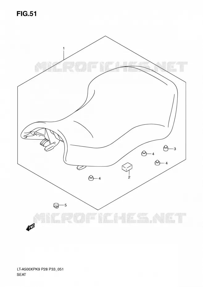 SEAT Suzuki QUAD 500 KINGQUAD 2010  LT-A500XP L0/LT-A500XPZ L0 (P28,P33)
