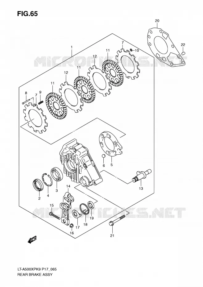 ACHTERREM ASSY Suzuki QUAD 500 KINGQUAD 2010  LT-A500XP L0 (P17,P24)