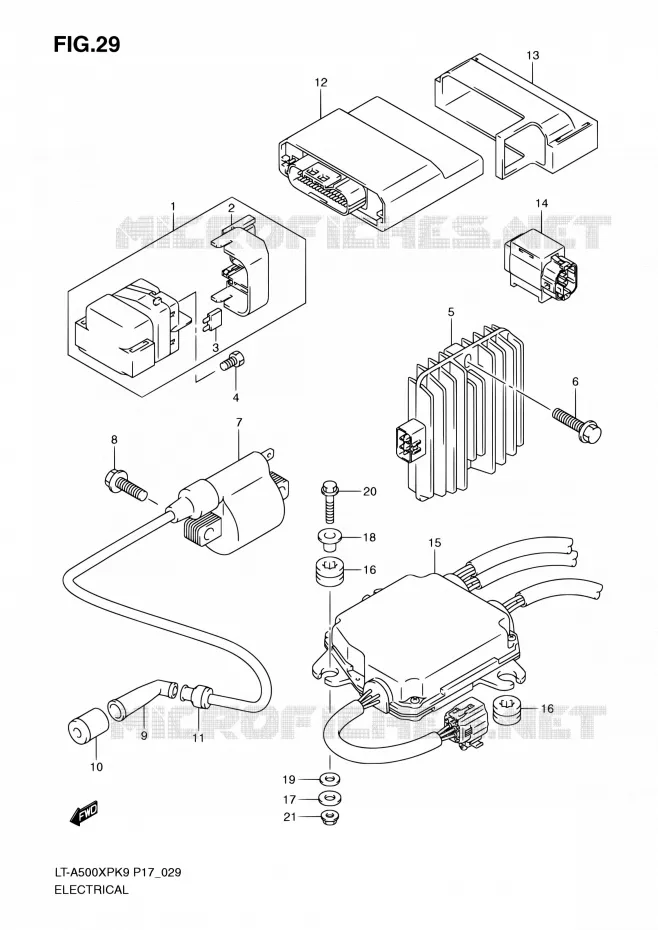 ELEKTRISCH (LT-A500XPK9/XPZK9) Suzuki QUAD 500 KINGQUAD 2010  LT-A500XP L0 (P17,P24)