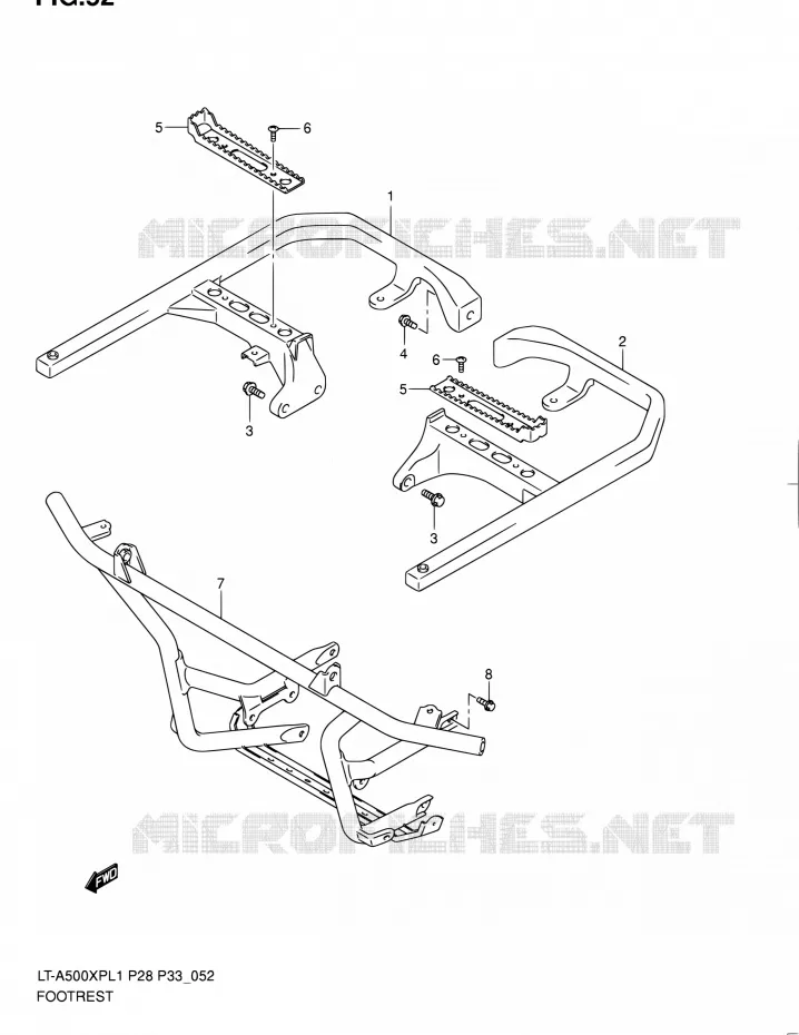 FOOTREST Suzuki QUAD 500 KINGQUAD 2011  LT-A500XP L1/LT-A500XPZ L1 (P03,P28,P33)