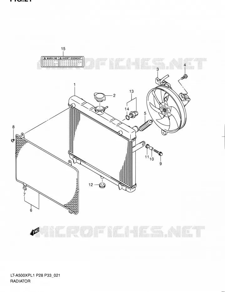 RADIATOR (LT-A500XPZL1 P28) Suzuki QUAD 500 KINGQUAD 2011  LT-A500XP L1/LT-A500XPZ L1 (P03,P28,P33)