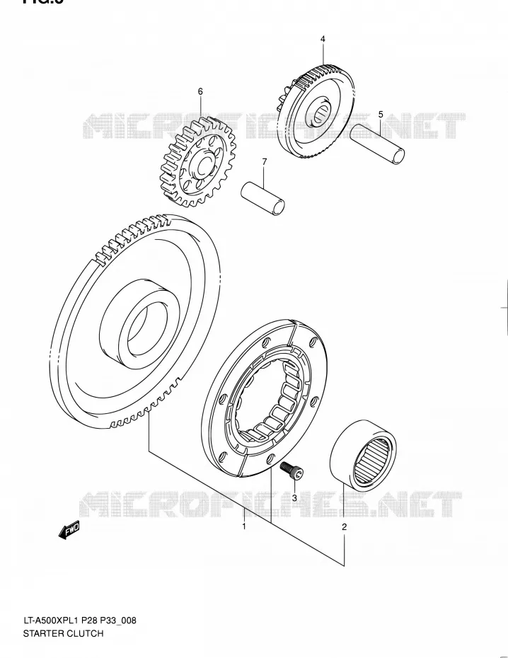 STARTMOTOR CLUTCH Suzuki QUAD 500 KINGQUAD 2011  LT-A500XP L1/LT-A500XPZ L1 (P03,P28,P33)
