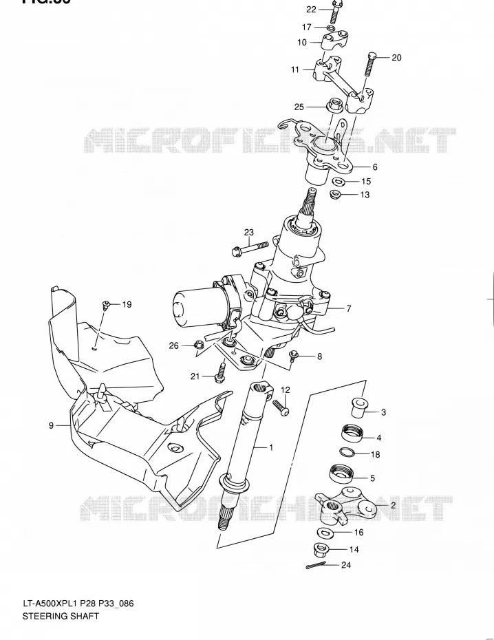 STUURKOLOM Suzuki QUAD 500 KINGQUAD 2011  LT-A500XP L1/LT-A500XPZ L1 (P03,P28,P33)