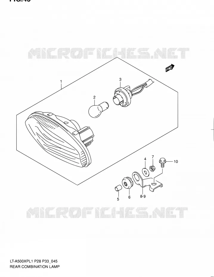 TAIL LIGHT ASSY (LT-A500XPZL1 P33) Suzuki QUAD 500 KINGQUAD 2011  LT-A500XP L1/LT-A500XPZ L1 (P03,P28,P33)