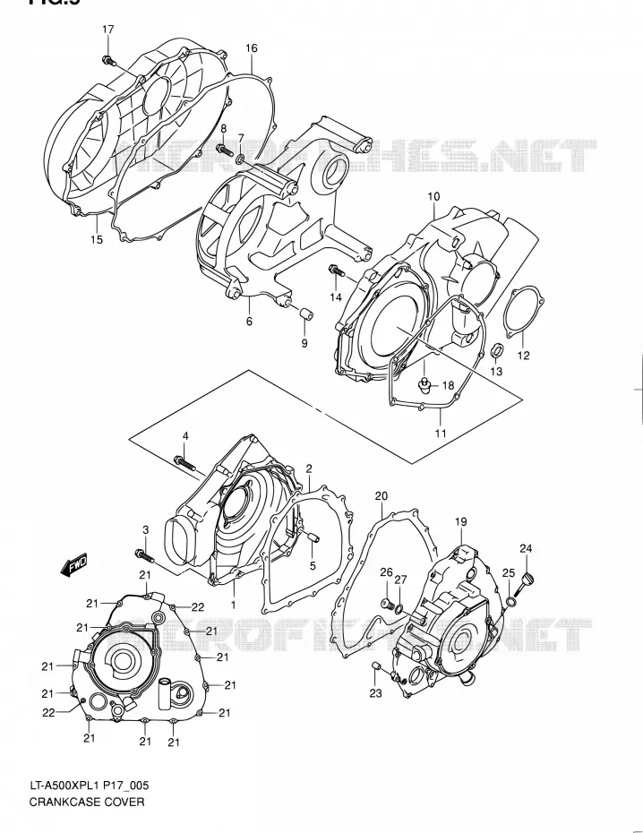 CASING Suzuki QUAD 500 KINGQUAD 2011  LT-A500XP L1 (P17,P24)