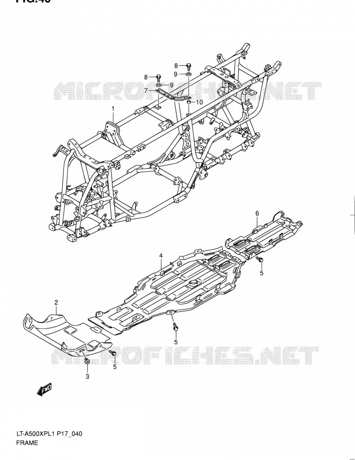FRAME Suzuki QUAD 500 KINGQUAD 2011  LT-A500XP L1 (P17,P24)
