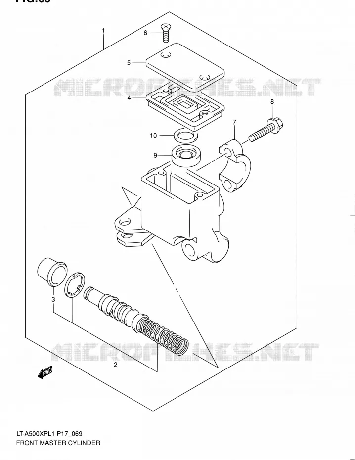 FRONT HOOFDREMCILINDER Suzuki QUAD 500 KINGQUAD 2011  LT-A500XP L1 (P17,P24)