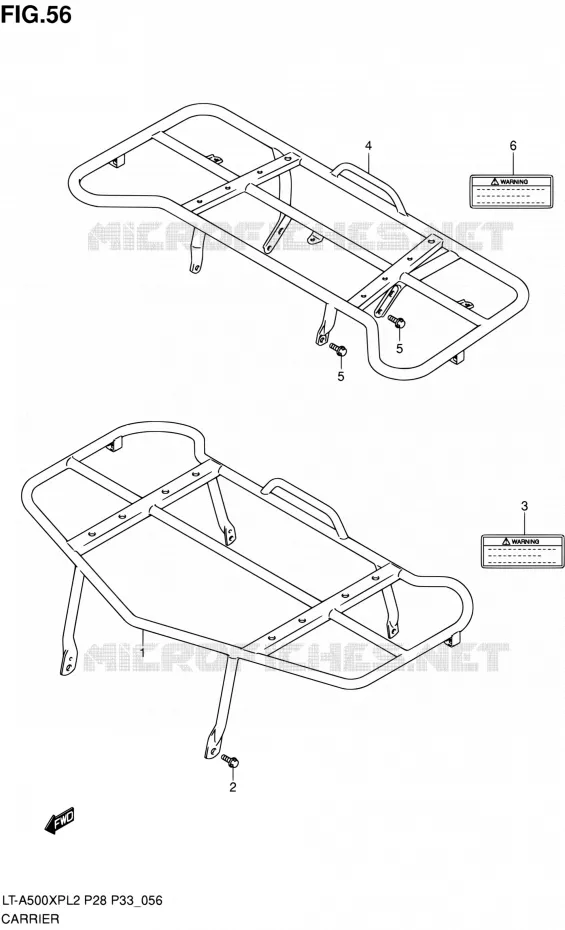 CARRIER (LT-A500XPZL2 P33) Suzuki QUAD 500 KINGQUAD 2012  LT-A500XP L2/LT-A500XPZ L2 (P03,P28,P33)