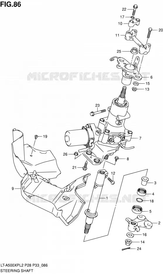 STUURKOLOM Suzuki QUAD 500 KINGQUAD 2012  LT-A500XP L2/LT-A500XPZ L2 (P03,P28,P33)
