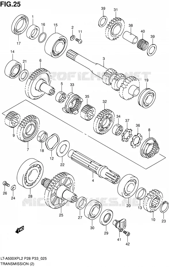 TRANSMISSION (2) Suzuki QUAD 500 KINGQUAD 2012  LT-A500XP L2/LT-A500XPZ L2 (P03,P28,P33)