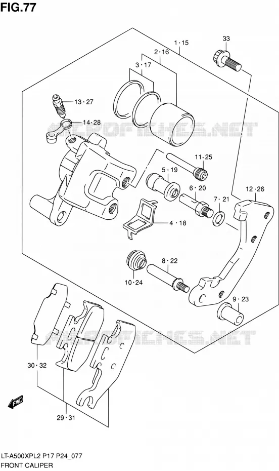 FRONT CALIPER Suzuki QUAD 500 KINGQUAD 2012  LT-A500XP L2/LT-A500XPZ L2 (P17,P24)