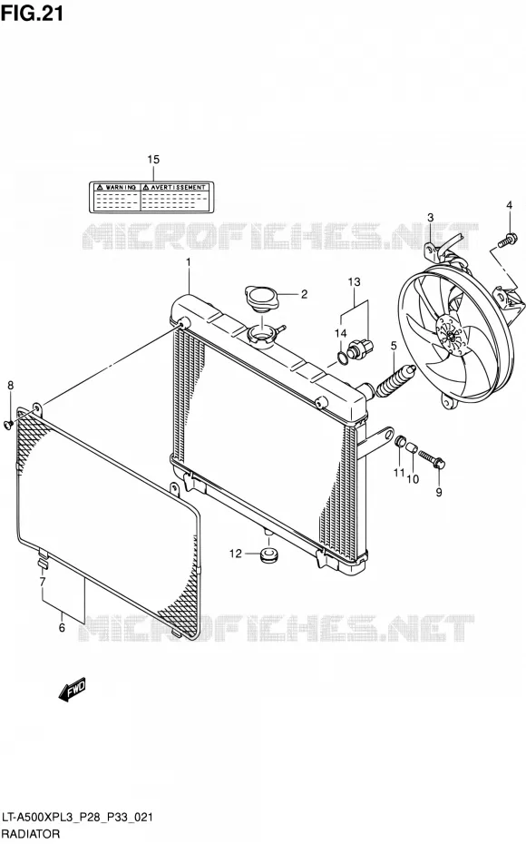 RADIATOR (LT-A500XPZL3 P28) Suzuki QUAD 500 KINGQUAD 2013  LT-A500XP L3/LT-A500XPZ L3 (P03,P28,P33)