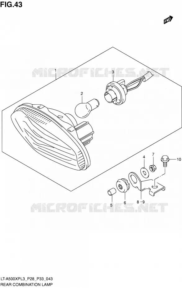 TAIL LIGHT ASSY (LT-A500XPL3 P33) Suzuki QUAD 500 KINGQUAD 2013  LT-A500XP L3/LT-A500XPZ L3 (P03,P28,P33)