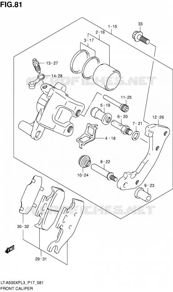 FRONT CALIPER Suzuki QUAD 500 KINGQUAD 2013  LT-A500XP L3/LT-A500XPZ L3 (P17,P24)