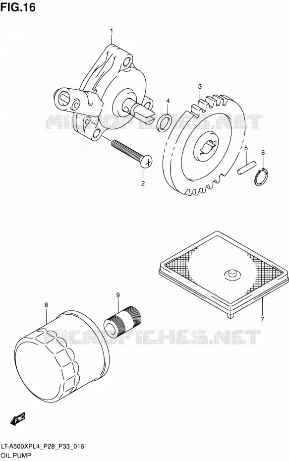 OLIEPOMP Suzuki QUAD 500 KINGQUAD 1992  LT-A500XP L4/LT-A500XPZ L4 (P03,P28,P33)