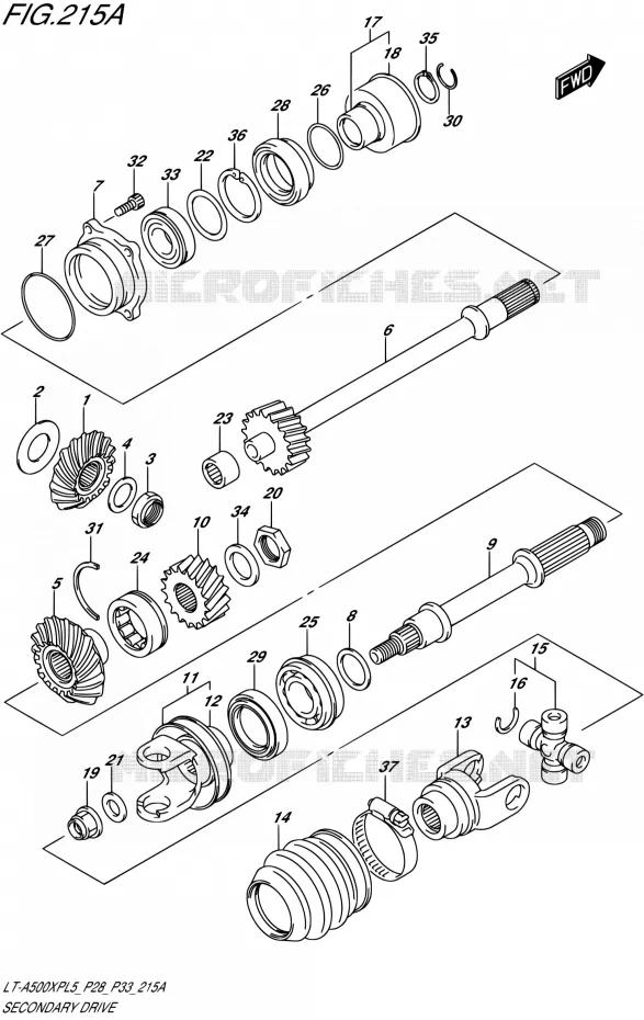 AANDRIJFAS Suzuki QUAD 500 KINGQUAD 1992  LT-A500XP L5/LT-A500XPZ L5 (P03,P28,P33)