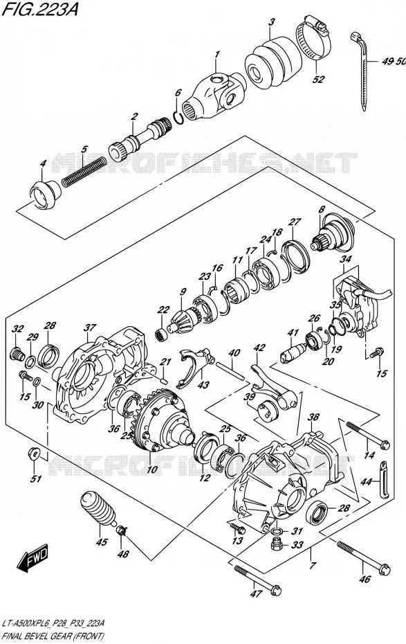AANDRIJFAS (AVANT) Suzuki QUAD 500 KINGQUAD 2016  LT-A500XP L6/LT-A500XPZ L6 (P28,P33)