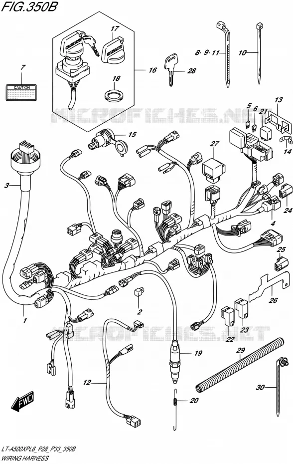 BEDRADING (LT-A500XPL6 P33) Suzuki QUAD 500 KINGQUAD 2016  LT-A500XP L6/LT-A500XPZ L6 (P28,P33)