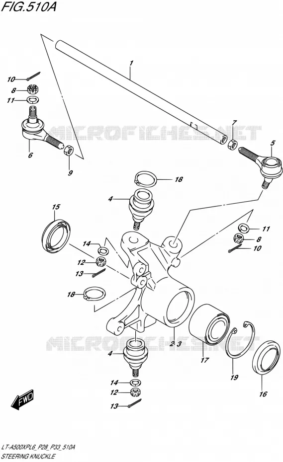 STUURINRICHTINGS - HUB Suzuki QUAD 500 KINGQUAD 2016  LT-A500XP L6/LT-A500XPZ L6 (P28,P33)