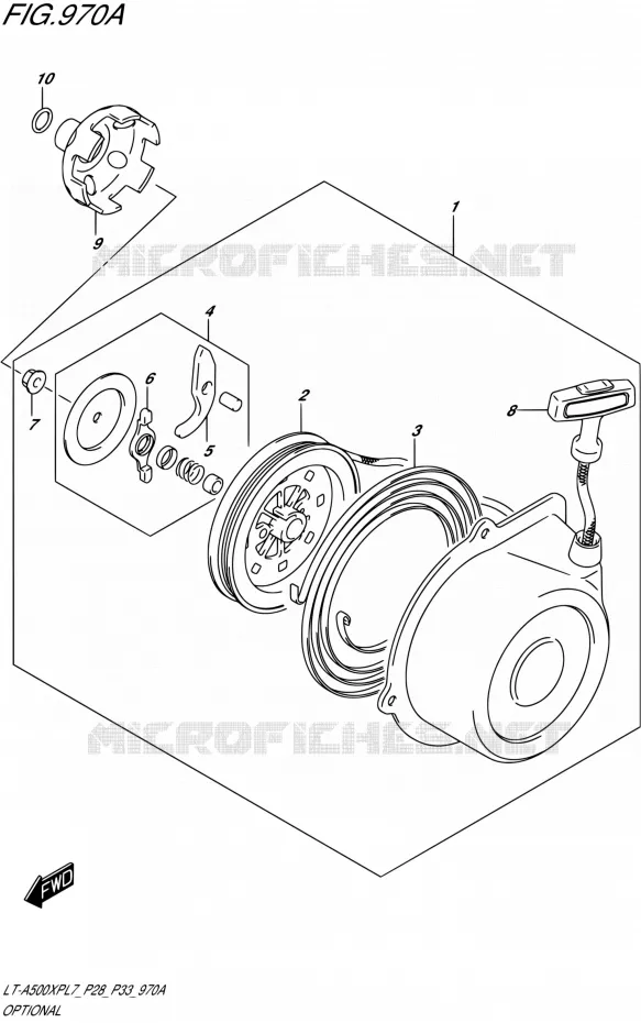OPTIES (RECOIL STARTER) Suzuki QUAD 500 KINGQUAD 2017  LT-A500XP L7/LT-A500XPZ L7 (P28,P33)
