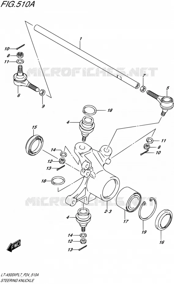 STUURINRICHTINGS - HUB Suzuki QUAD 500 KINGQUAD 2017  LT-A500XP L7 (P24)