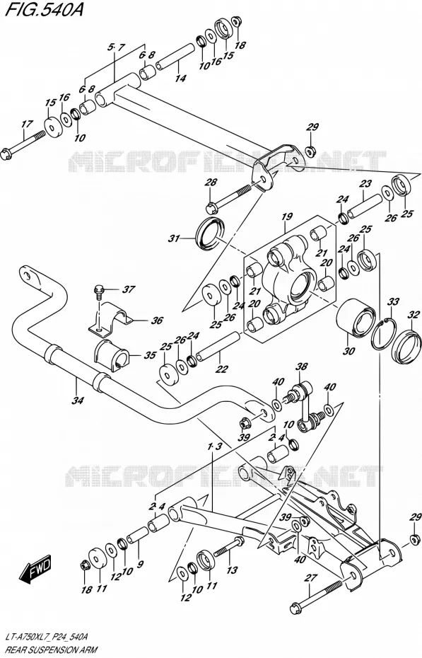 ACHTERWIELOPHANGING ARM Suzuki QUAD 750 KINGQUAD 2017  LT-A750X L7 (P24)
