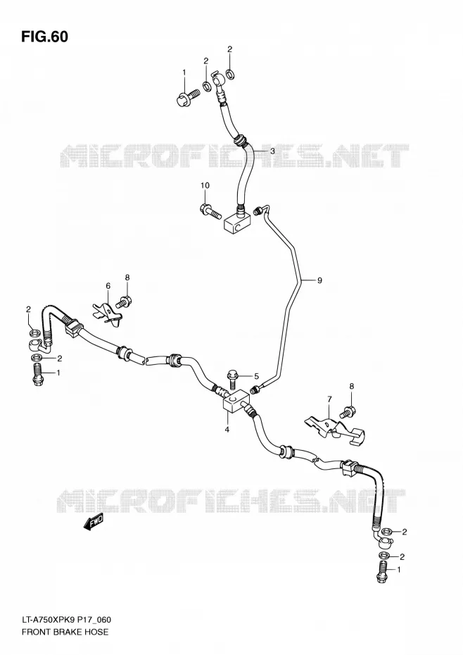 FRONT REMSLANG Suzuki QUAD 750 KINGQUAD 2010  LT-A750XP L0 (P17,P24)