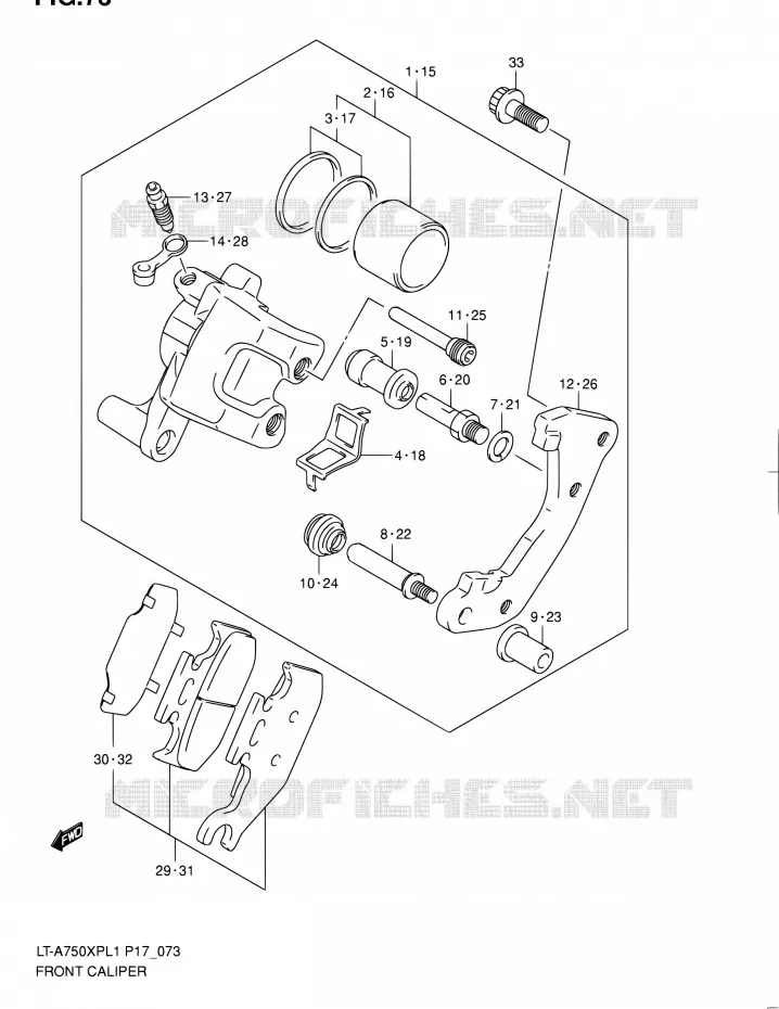 FRONT CALIPER Suzuki QUAD 750 KINGQUAD 2011  LT-A750XP L1 (P17,P24)