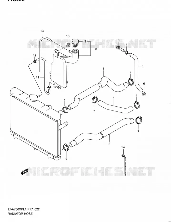 RADIATOR SLANG Suzuki QUAD 750 KINGQUAD 2011  LT-A750XP L1 (P17,P24)