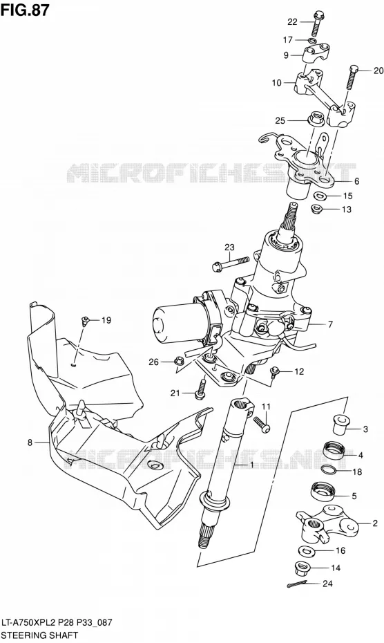 STUURKOLOM Suzuki QUAD 750 KINGQUAD 2012  LT-A750XP L2/LT-A750XPZ L2 (P03,P28,P33)