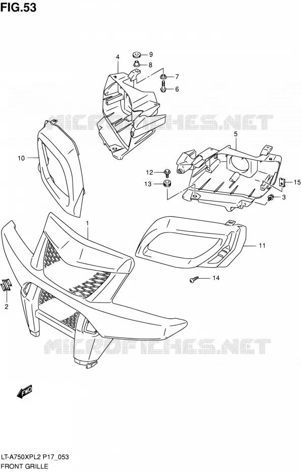 VOORBUMPER - KOPLAMPHUIS Suzuki QUAD 750 KINGQUAD 2012  LT-A750XP L2/LT-A750XPZ L2 (P17,P24)