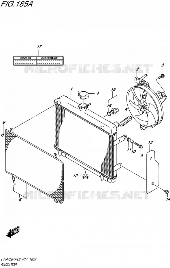 RADIATOR Suzuki QUAD 750 KINGQUAD 2016  LT-A750XP L6/LT-A750XPZ L6 (P17)
