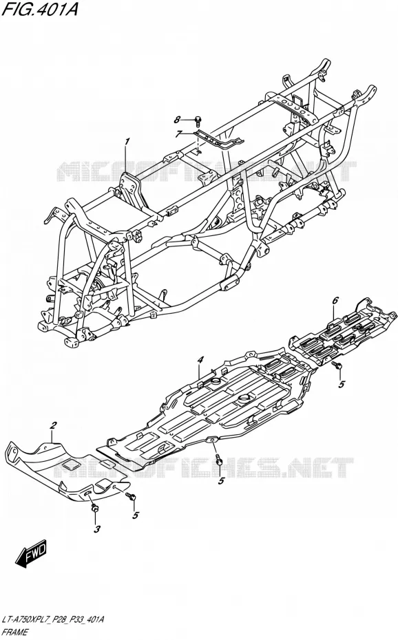 FRAME Suzuki QUAD 750 KINGQUAD 2017  LT-A750XP L7/LT-A750XPB L7 (P28,P33)