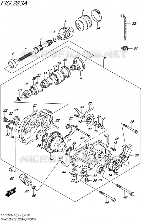 AANDRIJFAS (AVANT) Suzuki QUAD 750 KINGQUAD 2017  LT-A750XP L7 (P17)