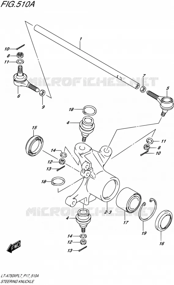 STUURINRICHTINGS - HUB Suzuki QUAD 750 KINGQUAD 2017  LT-A750XP L7 (P17)