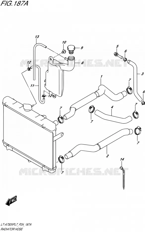 RADIATOR SLANG Suzuki QUAD 750 KINGQUAD 2017  LT-A750XP L7 (P24)
