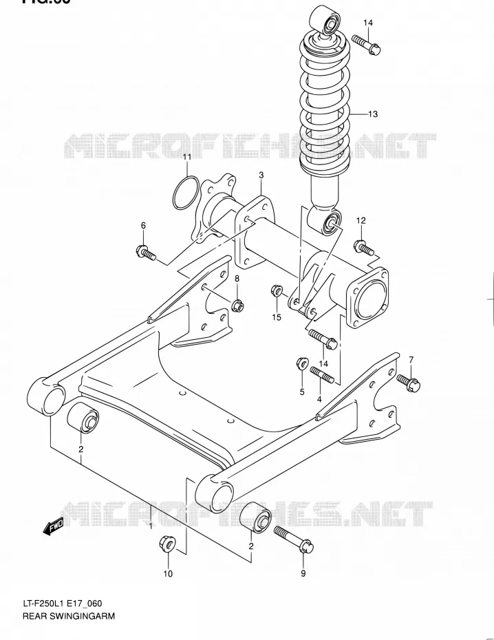 SWINGARM Suzuki QUAD 250 OZARK 2011  LT-F250 L1 (E17,E24)