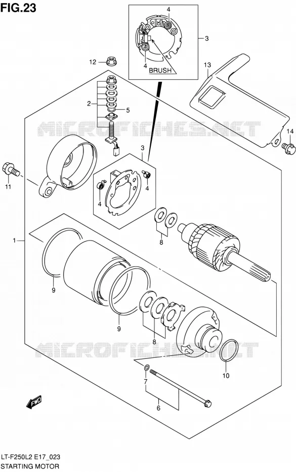 STARTMOTOR Suzuki QUAD 250 OZARK 2012  LT-F250 L2 (E17,E24)