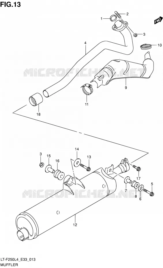 GELUIDDEMPER Suzuki QUAD 250 OZARK 1992  LT-F250 L4 (E03,E28,E33)