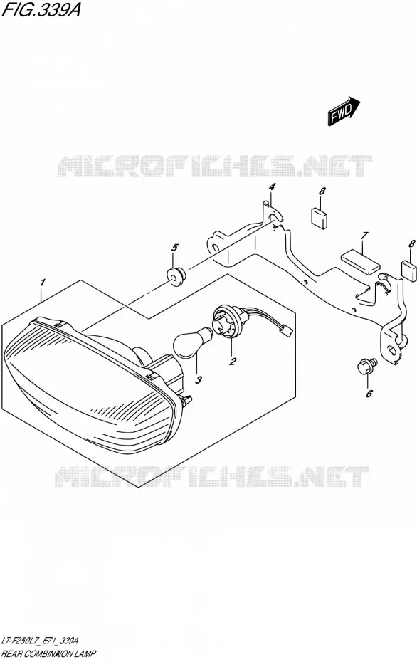 TAIL LIGHT ASSY Suzuki QUAD 250 OZARK 2017  LT-F250 L7 (E71)