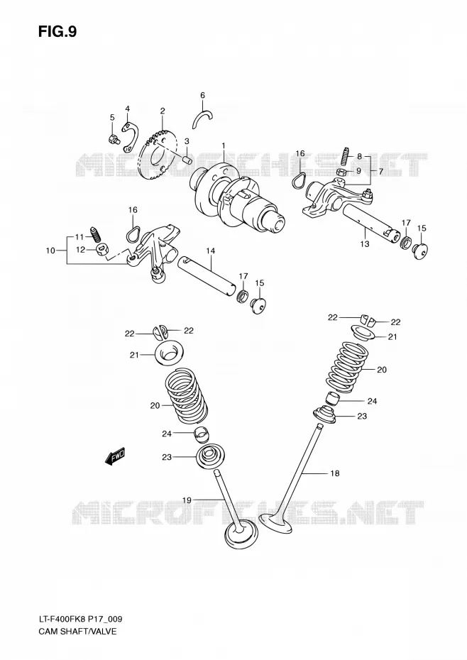 NOKKENAS - VALVES Suzuki QUAD 400 KINGQUAD 2010  LT-F400F L0 (P17,P24)